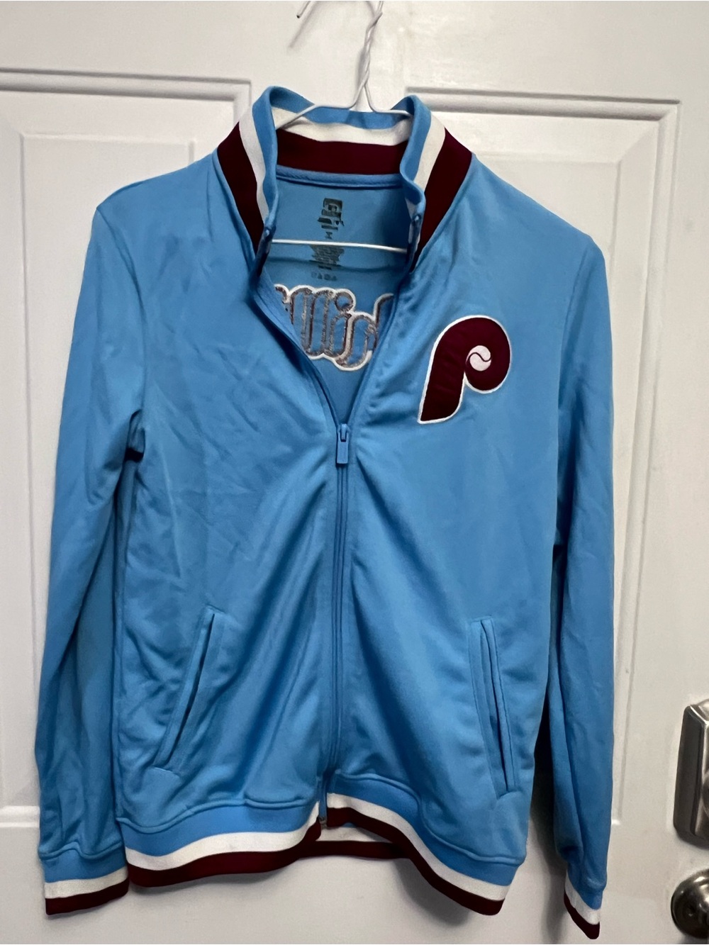 Philadelphia Phillies Stitches Cooperstown Collection Jacket Men’s M Light Blue